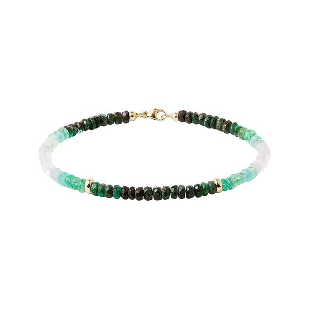 emerald bracelet Colored emerald bracelet in gold | KLENOTA
