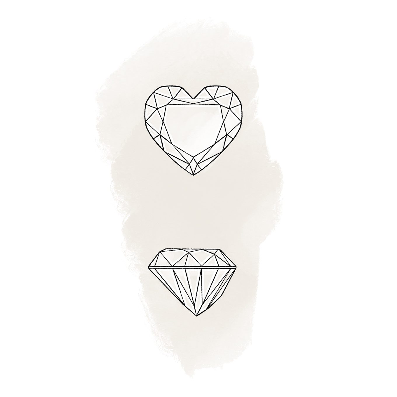 Diamantring mit herzförmigem Diamanten aus Weißgold - KLENOTA