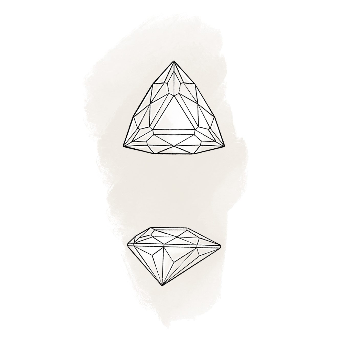 Luxus-Diamantring im Billionenschliff aus Weißgold - KLENOTA