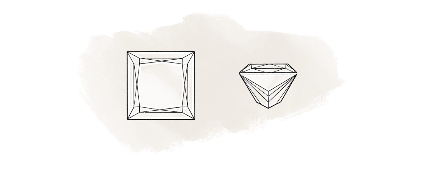 princess cut gemstone - KLENOTA