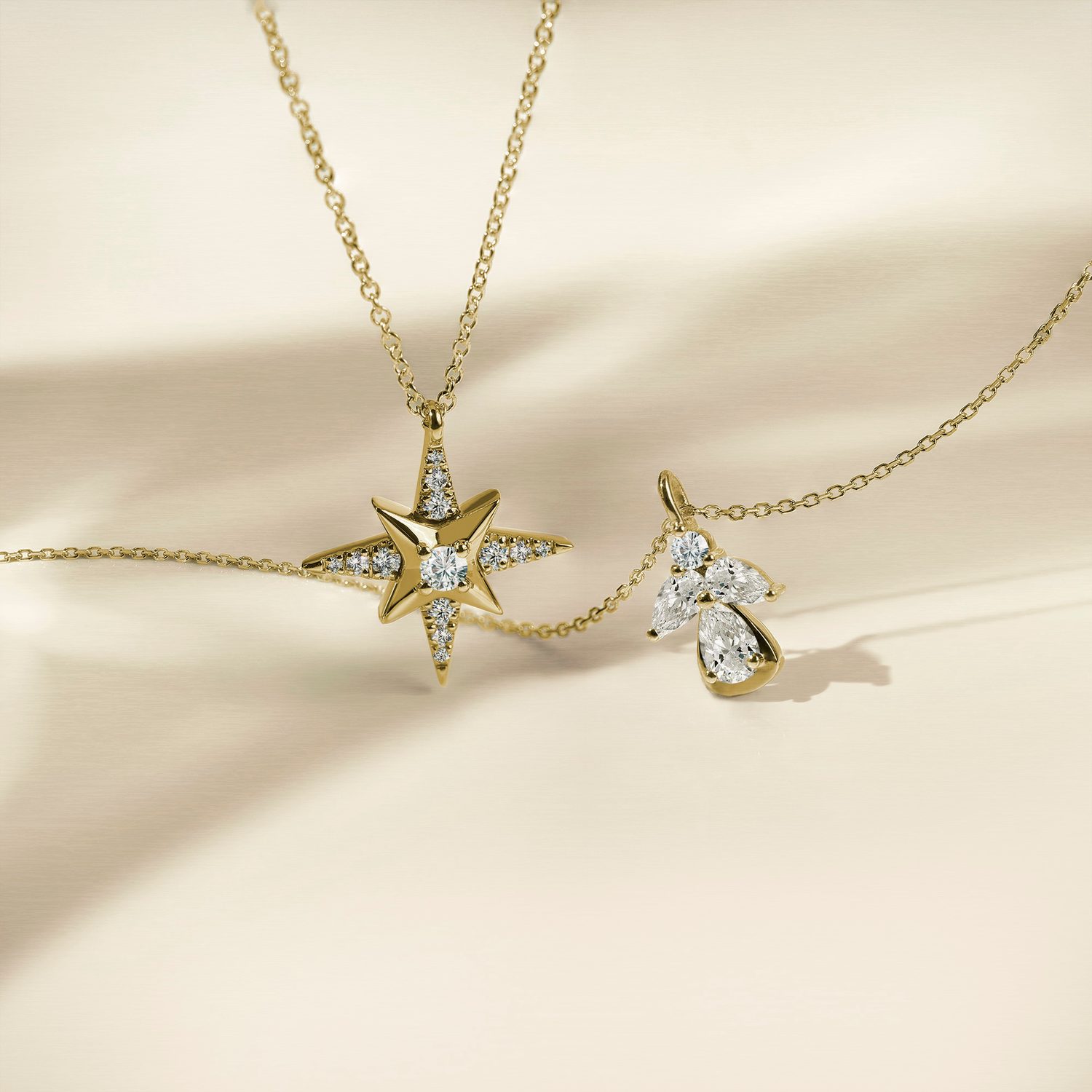 Luxusní visací náušnice s lab grown diamanty KLENOTA