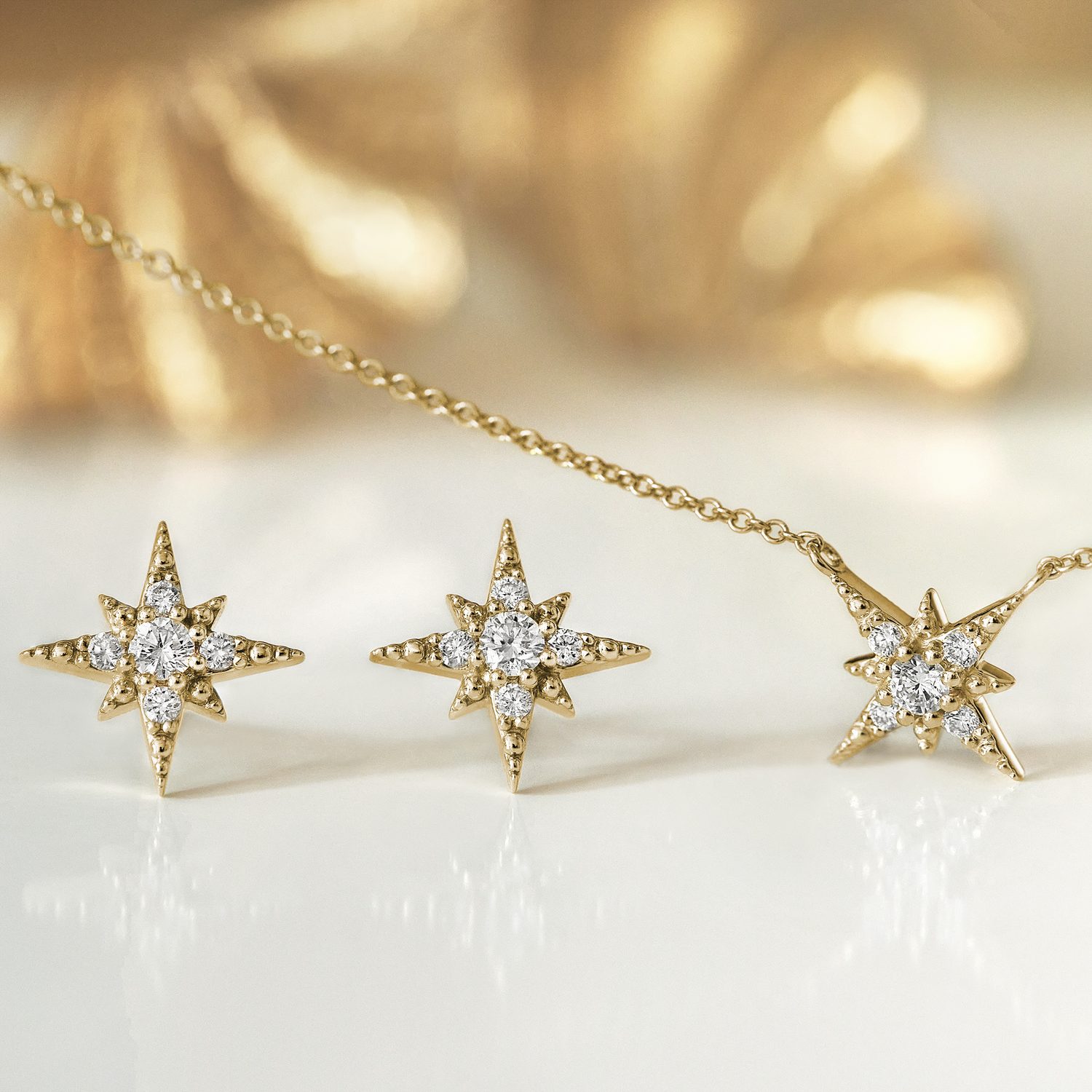 Diamantschmuckset aus 14k Gold mit Diamanten - KLENOTA