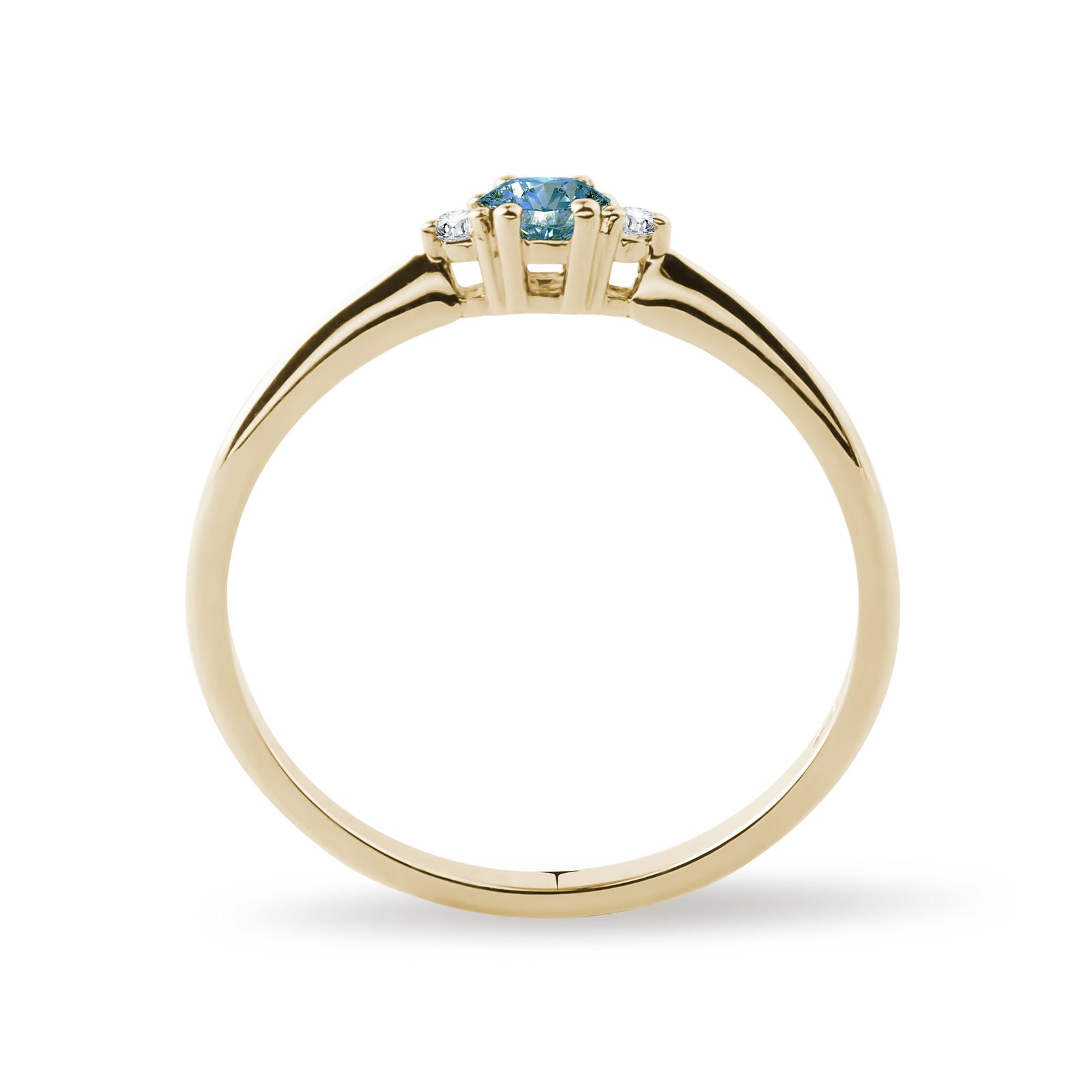エレガントカットリング Dainty Blue Diamond Ring in Yellow Gold | KLENOTA