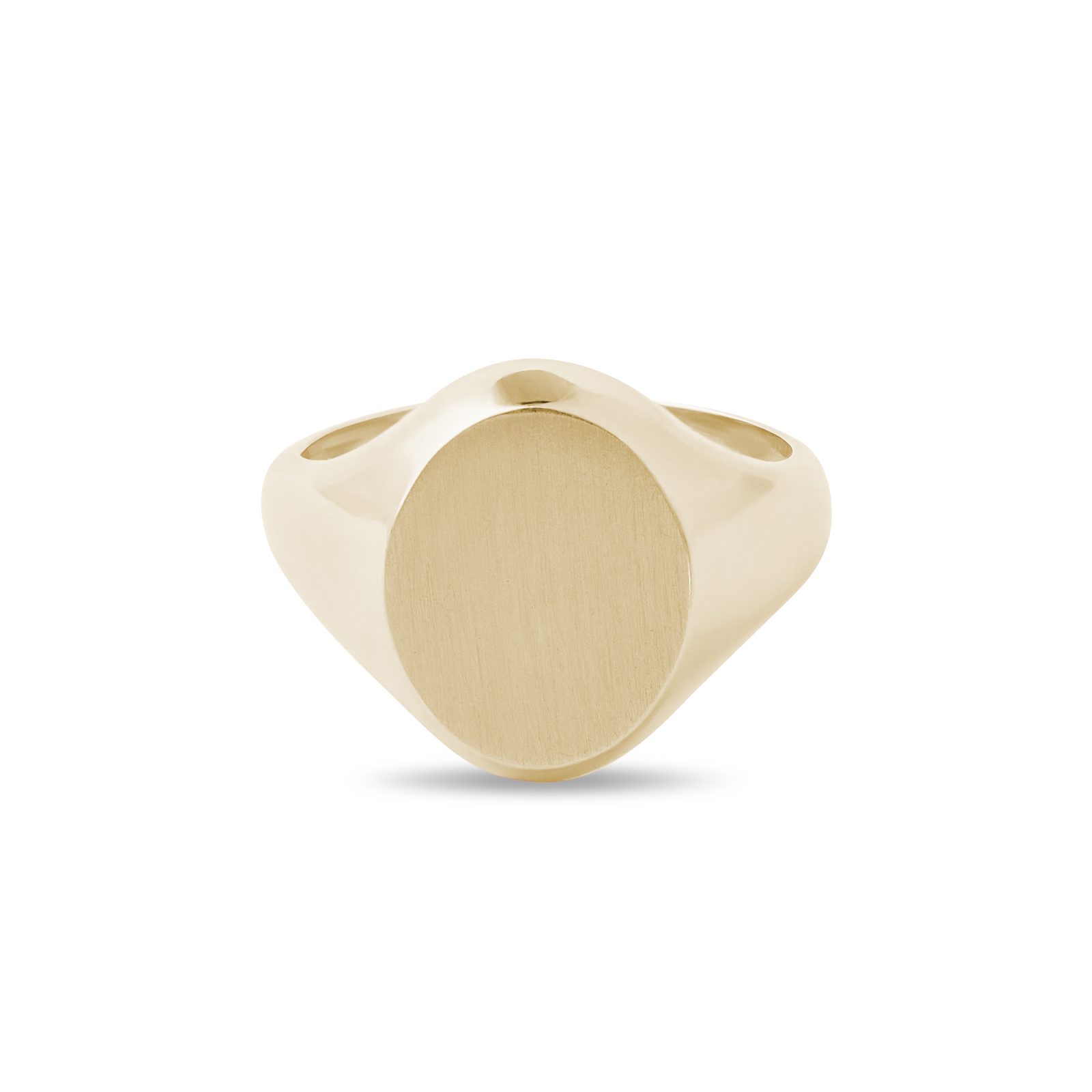 Gold Signet Pinky Ring with a Matte Finish | KLENOTA