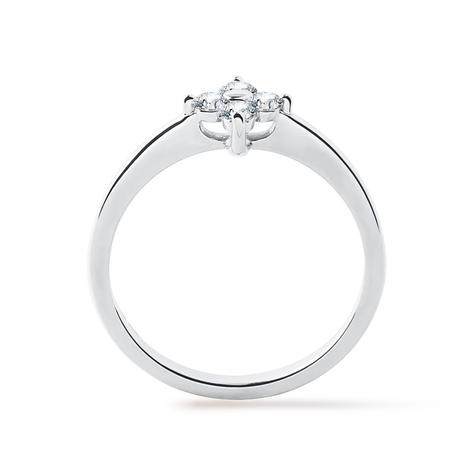 Four-leaf Clover Diamond Ring in 14K White Gold | KLENOTA