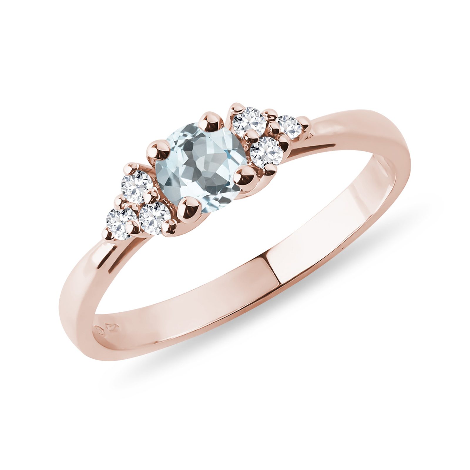 Aquamarine and rose gold ring deals