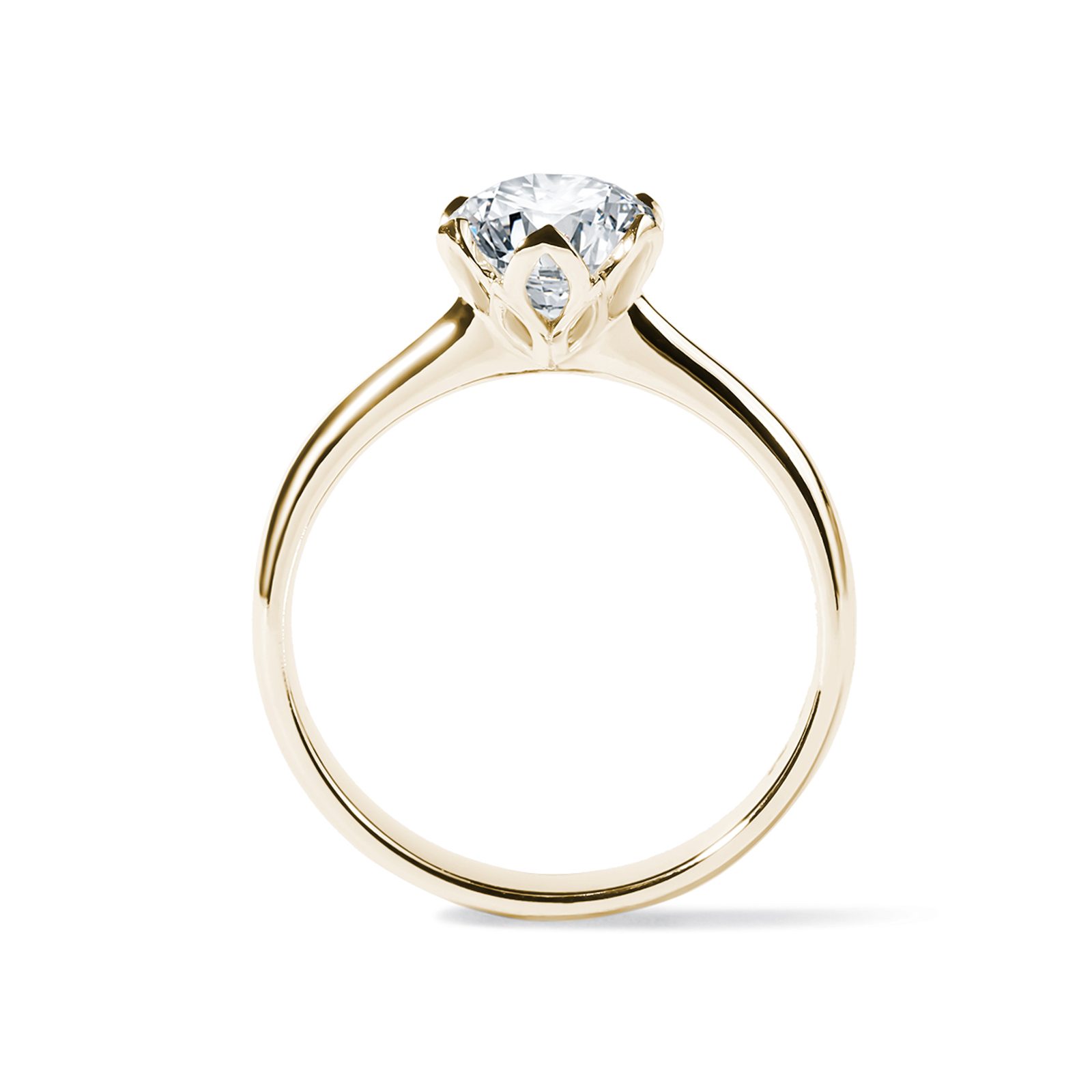 Bague Fiançailles Perle & Moissanite - Or Jaune 14K Plaqué - Personnalisable, Toutes Tailles
