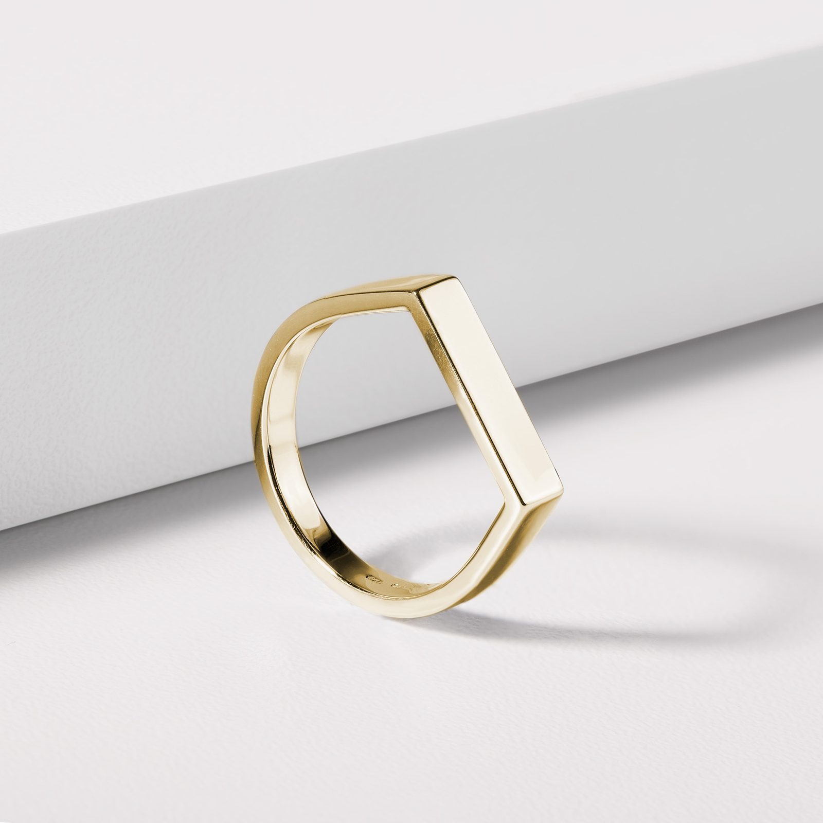10K Yellow Gold プレーンフラットリング Wide Yellow Gold Flat Top Ring | KLENOTA
