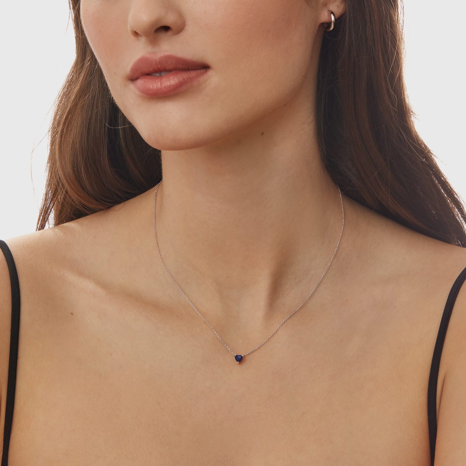 Collier Or Blanc Et Saphir Rose - Pendentif Goutte Avec Diamants Occasion