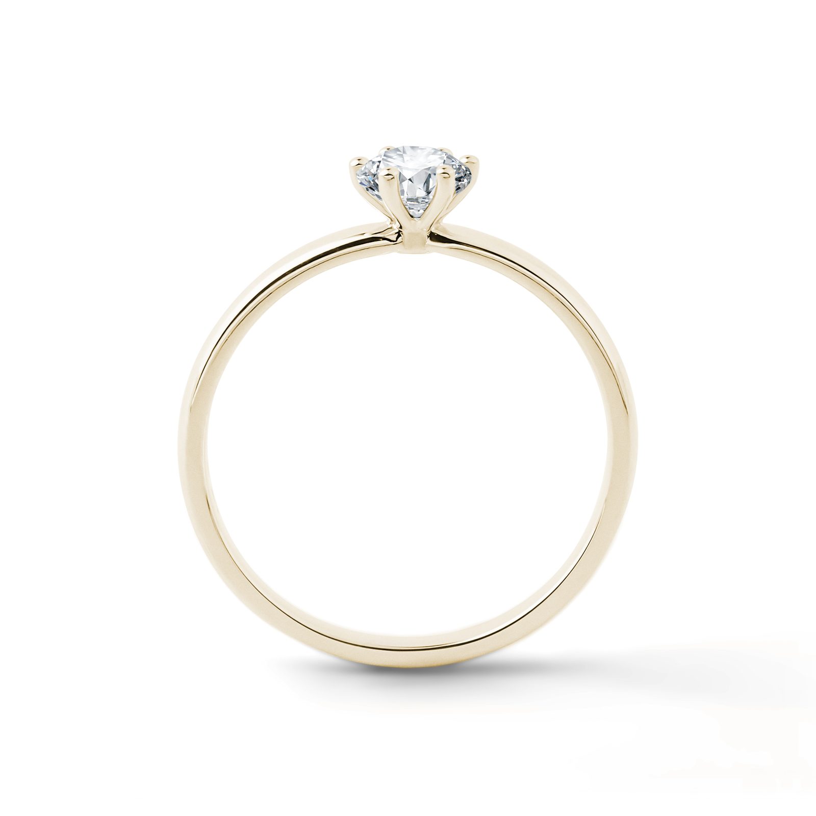 Bague de fiançailles solitaire diamant or jaune 18K - Diamant 0,31 ct - Élégante simplicité