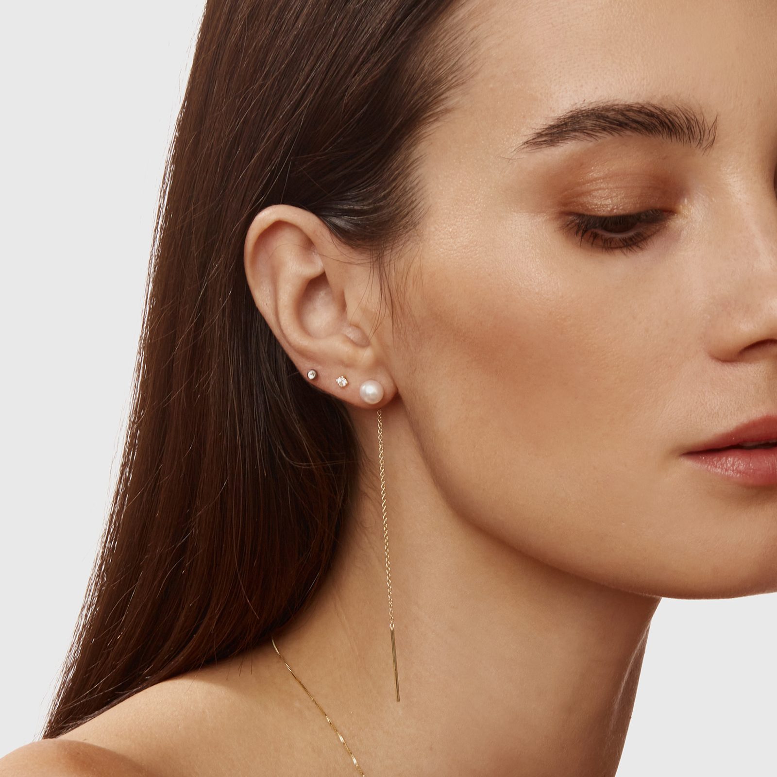 Boucles D'oreilles Pendantes KIOTO - Or Jaune 18K, Perles Et Sphères, Fixation Papillon