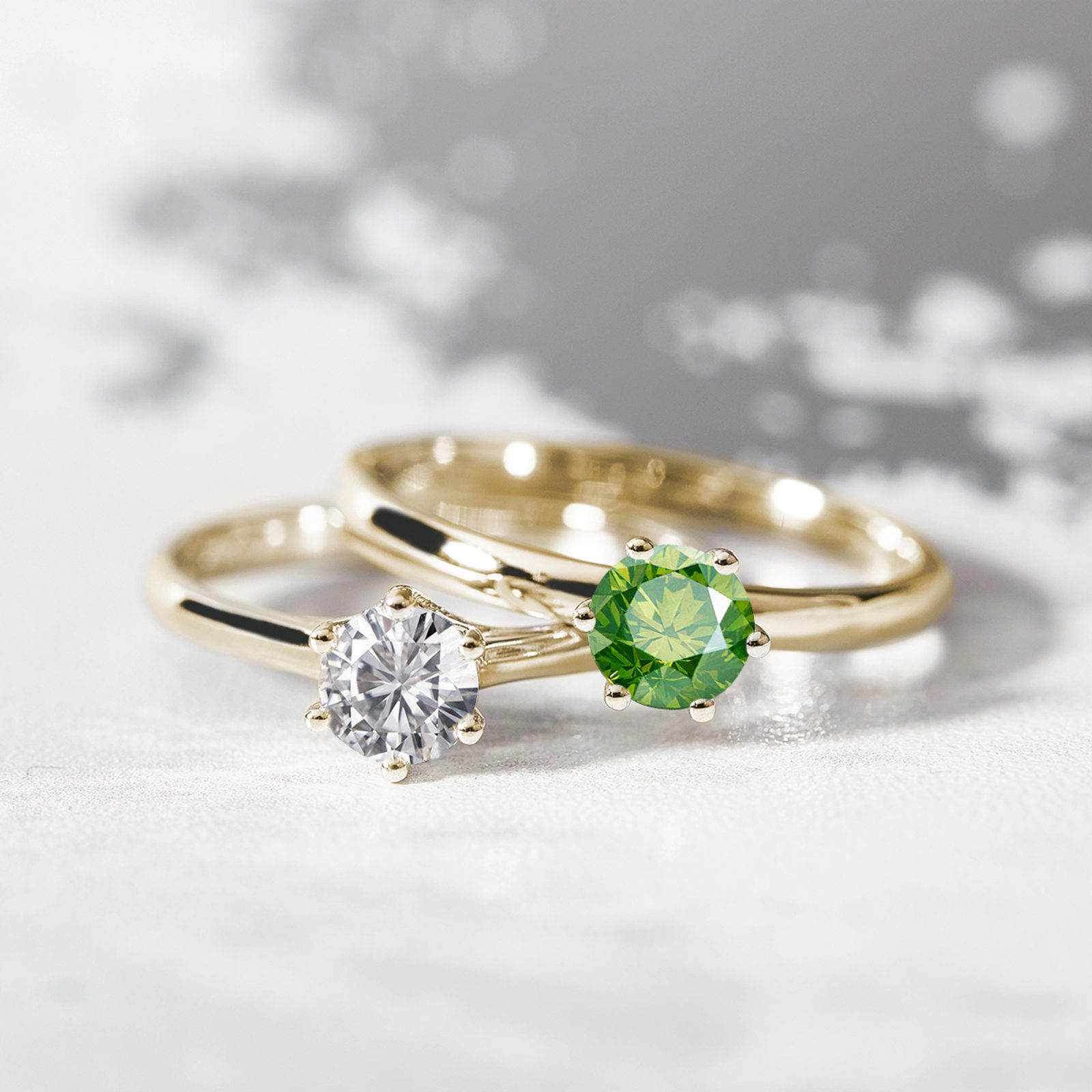 Green diamond gold ring best sale
