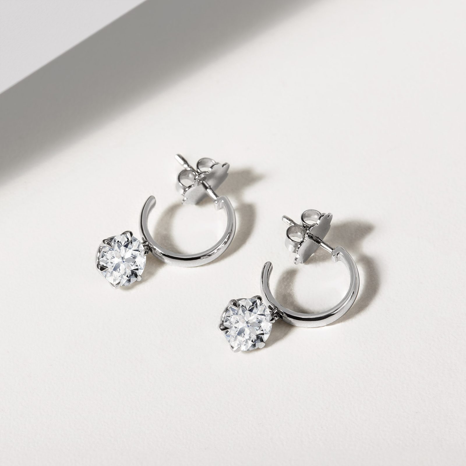 Boucles D'oreilles Créoles Or 14k 0,76 Ct Diamants De Laboratoire - Elizabeth Jewelry - Neuf Sans Emballage