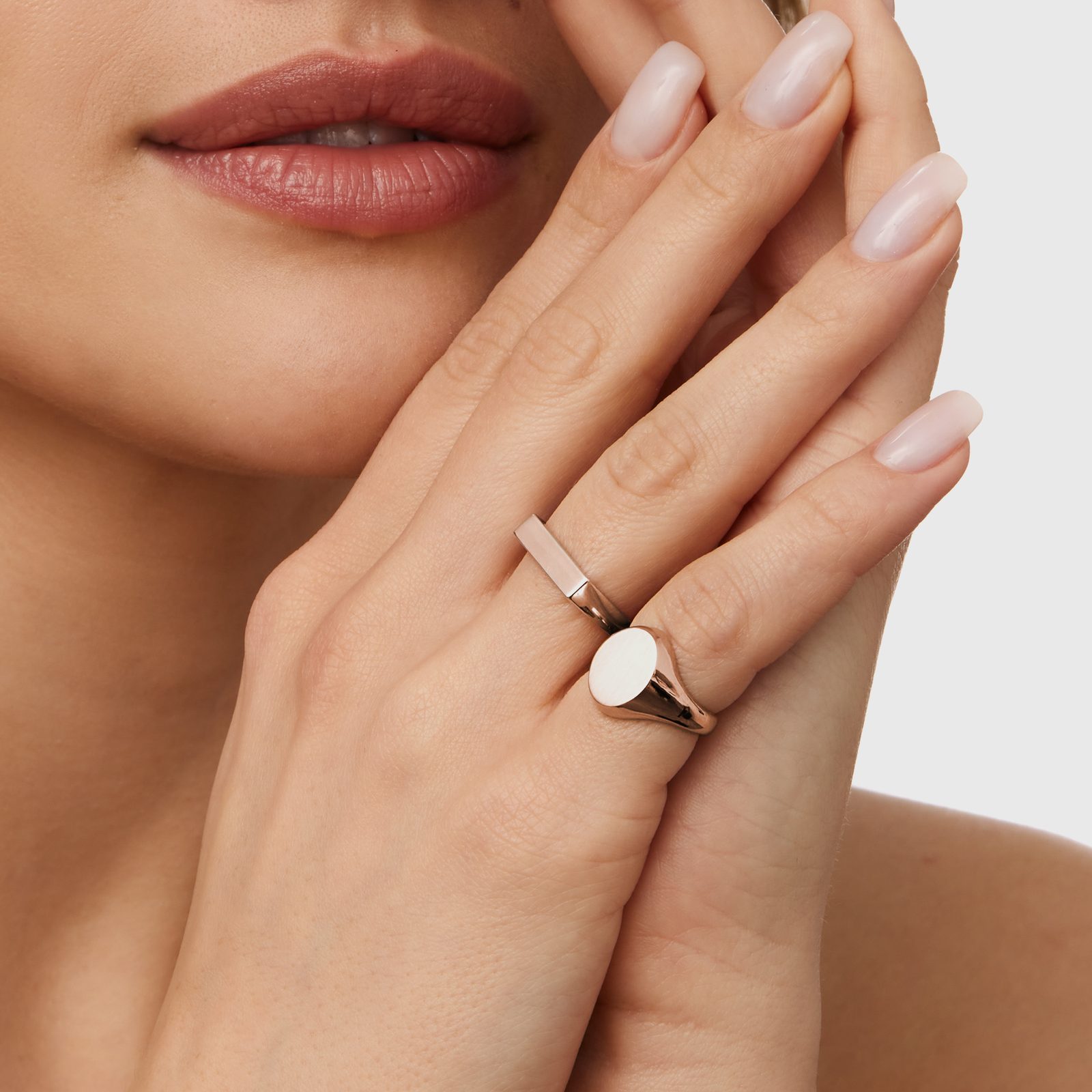 Chevaliere d or rose 14 ct KLENOTA