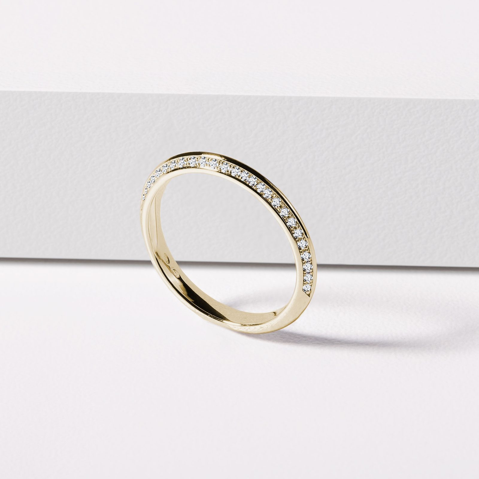 Double Row Gold Diamond Wedding Band | KLENOTA