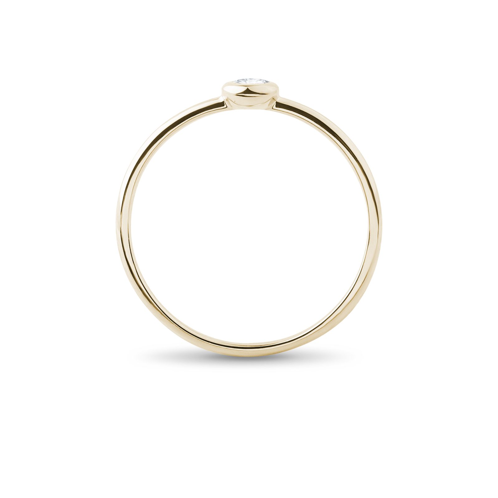 Bezel Diamond Ring in Yellow Gold KLENOTA