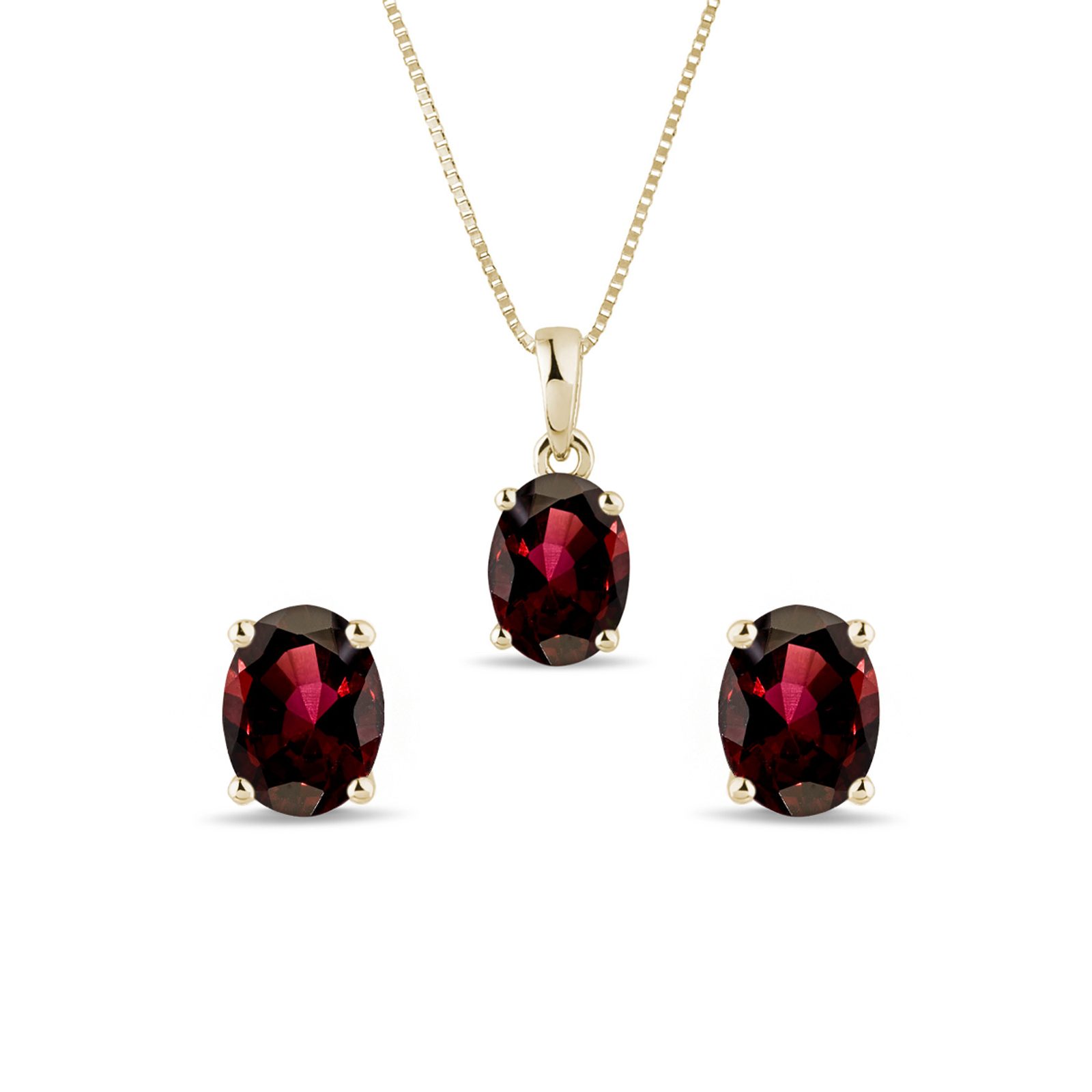 Garnet necklace and earrings set hot sale