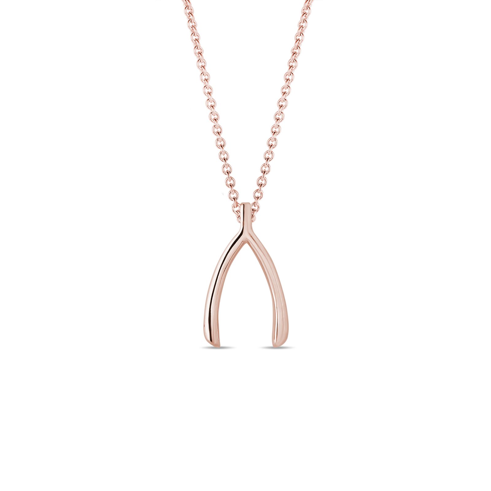 Gold wishbone pendant deals