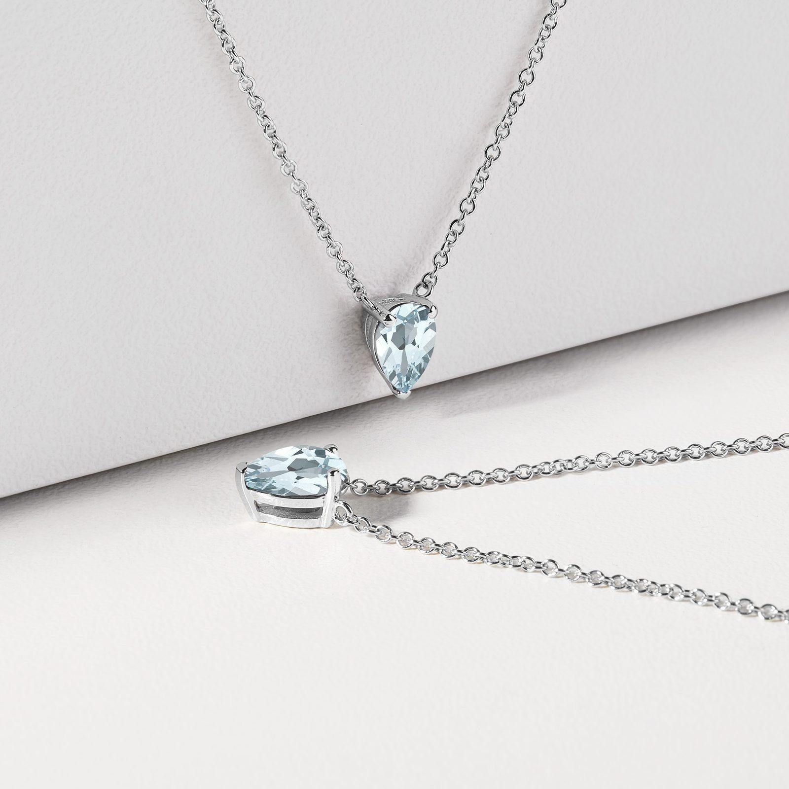 Collier En Or Massif 9K Avec Pendentif Aigue-marine - Longueur 42cm - Marque Dolly-Bijoux