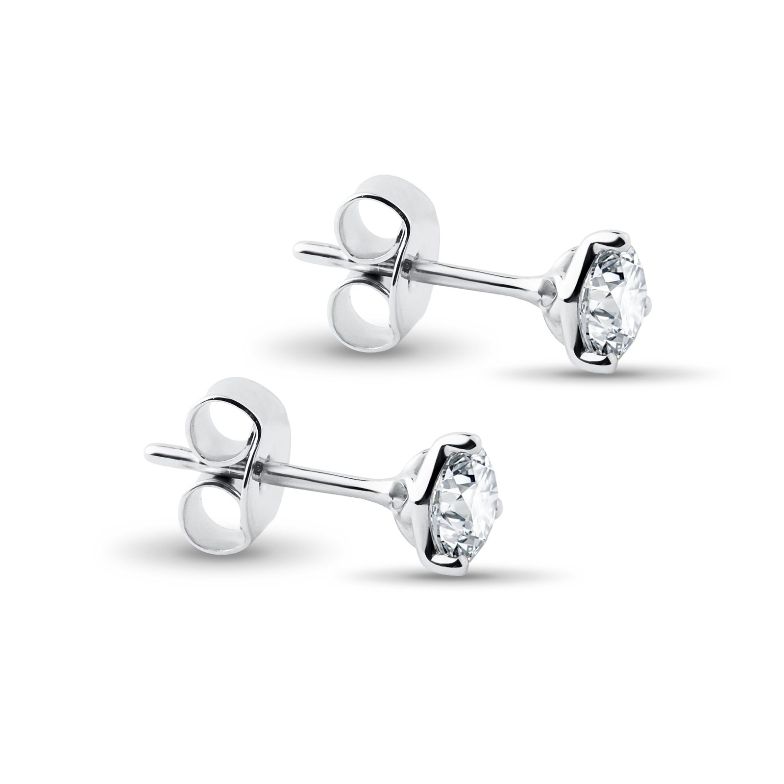 Boucles D'oreilles Clous Diamant 1ct Or Blanc 14k - Certifiées GLI - Personnalisables