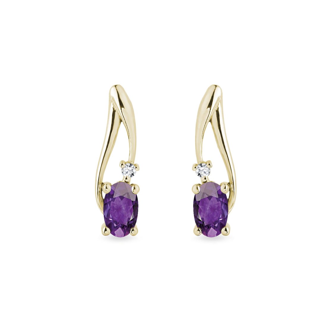 Anuva Amethyst Earring Online Jewellery Shopping India | Yellow Gold 14K |  Candere by Kalyan Jewellers