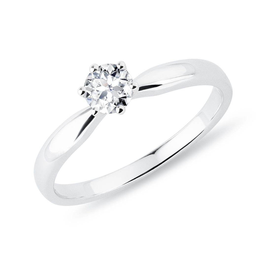 Bague De Fiançailles En Or Blanc 14k - Moissanite Lab Créée 2.20ct, Taille Ronde, Taille US 4 à 12