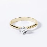 Zásnubný prsteň s briliantom v bielom a žltom zlate
