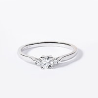 White gold engagement ring with 3 diamonds