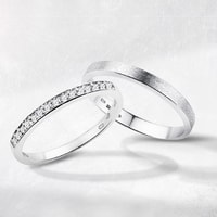 White gold wedding rings - ring for her with diamonds
