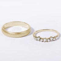 Alliances de mariage en or jaune - pour femme avec diamants