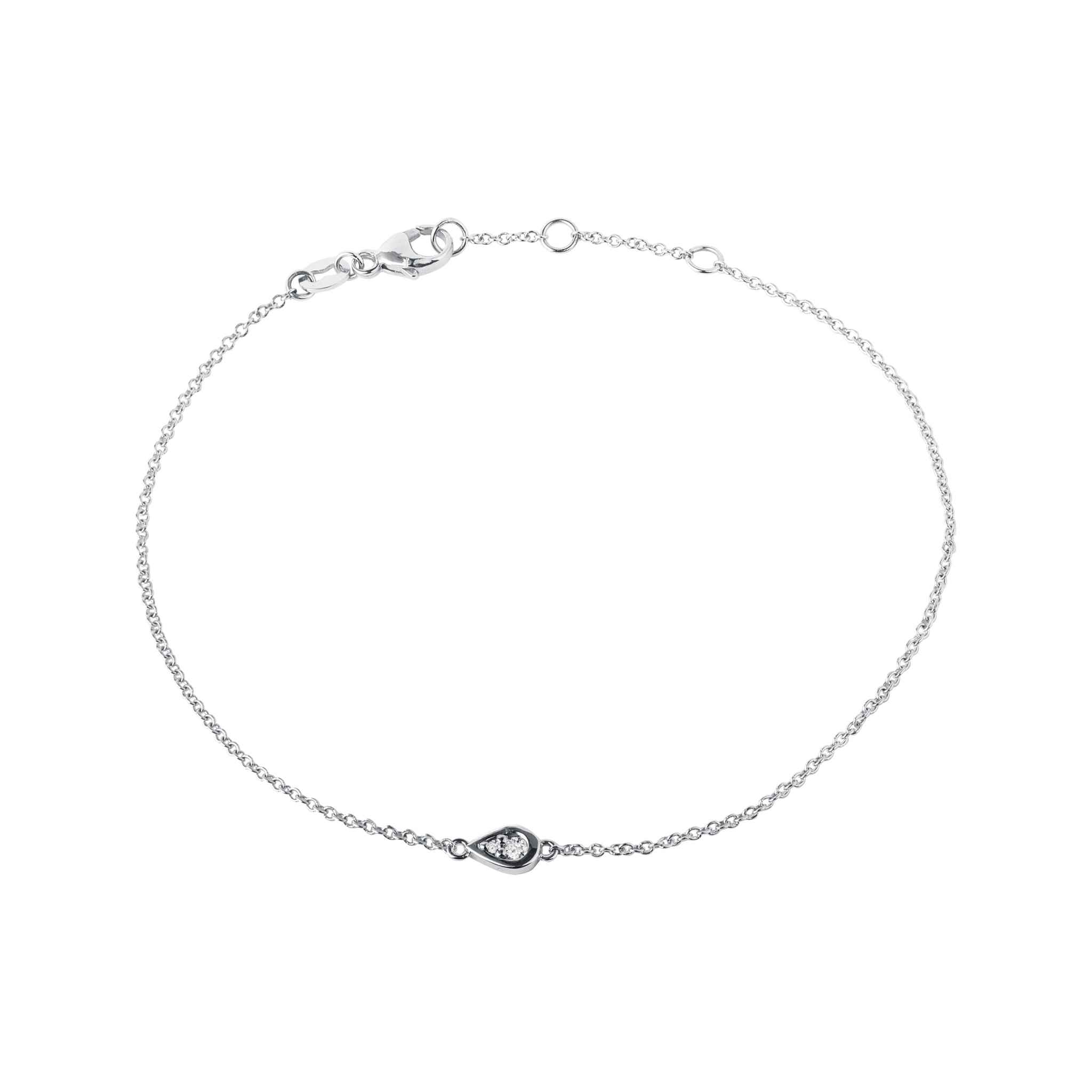 Diamond drop bracelet in white gold | KLENOTA