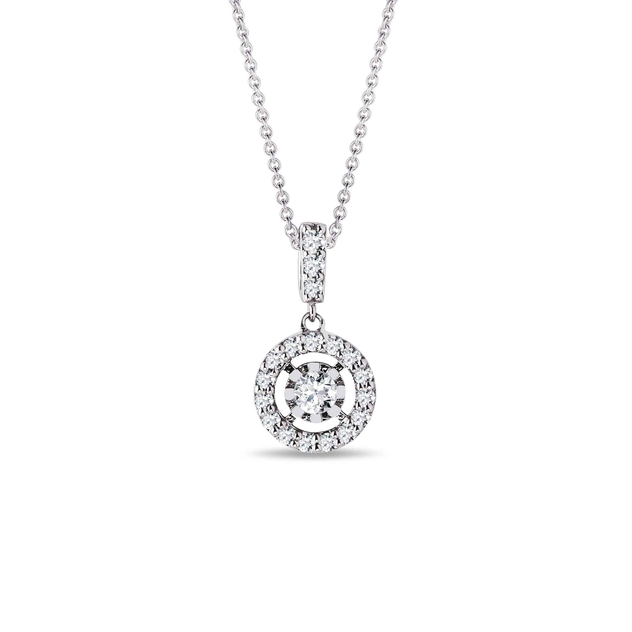 Necklace with Brilliants in 14k White Gold | KLENOTA