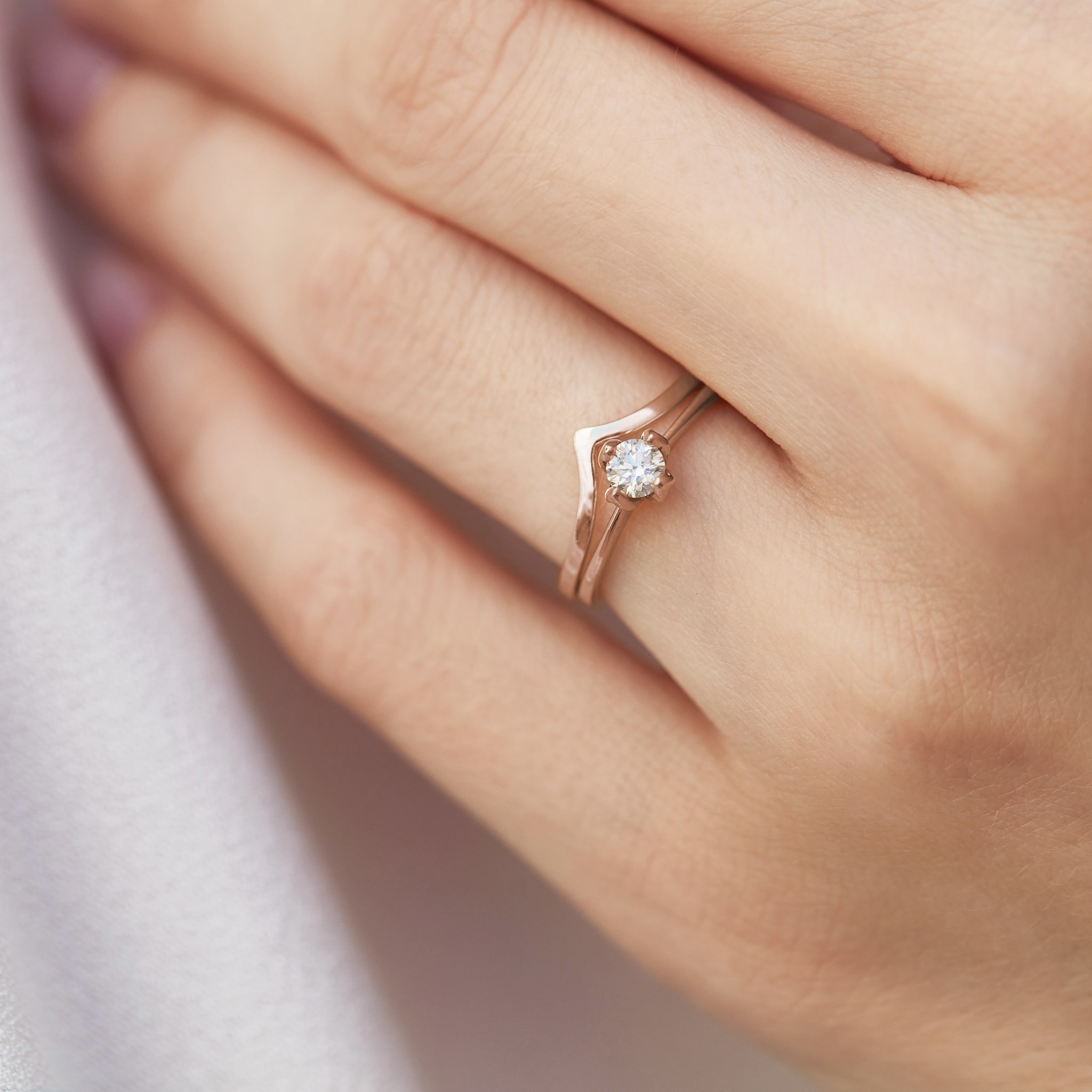 Diamond Engagement Ring In Rose Gold Klenota