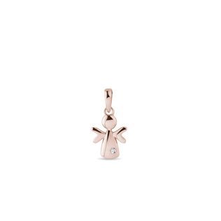 PENDENTIF ANGE EN OR ROSE ET DIAMANT - PENDENTIFS - COLLIERS