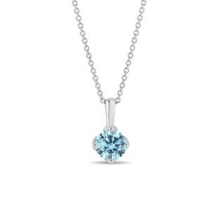1CT BLUE DIAMOND NECKLACE IN WHITE GOLD - DIAMOND NECKLACES - NECKLACES