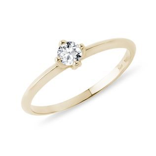 RING MIT 0,15 CT DIAMANT IN GELBGOLD - VERLOBUNGSRINGE MIT BRILLANT - VERLOBUNGSRINGE