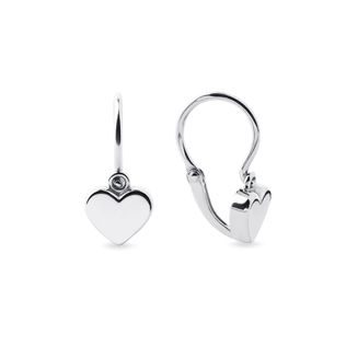 HEART-SHAPED CHILDREN'S EARRINGS IN WHITE GOLD - CHILDREN'S EARRINGS - EARRINGS