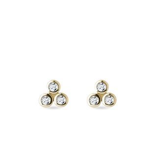 PUCES D'OREILLES MODERNES AVEC DIAMANTS - PUCES D'OREILLES EN DIAMANT - BOUCLES D'OREILLES