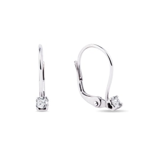 BOUCLES D'OREILLES D'OR BLANC AVEC DIAMANTS - BOUCLES D'OREILLES EN DIAMANT - BOUCLES D'OREILLES