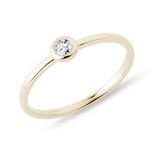 DIAMANTRING IN GELBGOLD - VERLOBUNGSRINGE MIT BRILLANT - VERLOBUNGSRINGE
