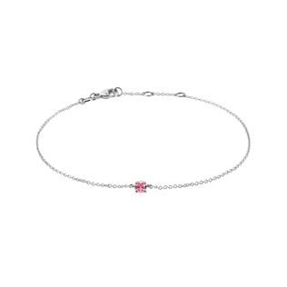 PINK SAPPHIRE BRACELET IN WHITE GOLD - GEMSTONE BRACELETS - BRACELETS