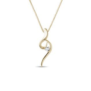 ELEGANTNÍ ZLATÝ NÁHRDELNÍK S DIAMANTEM - NÁHRDELNÍKY S DIAMANTY - NÁHRDELNÍKY
