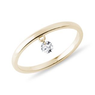 DAINTY LAB GROWN DIAMOND RING IN YELLOW GOLD - DIAMOND RINGS - RINGS