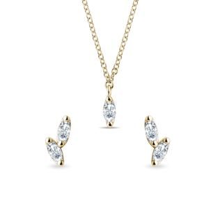 MARQUISE DIAMOND GOLD JEWELRY SET - DIAMOND SETS - FINE JEWELRY