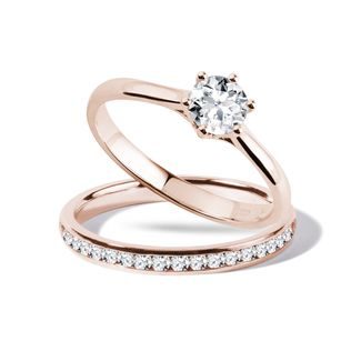 ENGAGEMENT AND WEDDING RING SET IN ROSE GOLD - ENGAGEMENT AND WEDDING MATCHING SETS - ENGAGEMENT RINGS