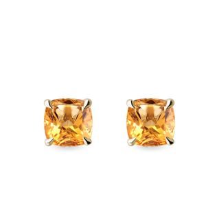 STUDS OF YELLOW GOLD WITH CITRINS - CITRINE EARRINGS - EARRINGS