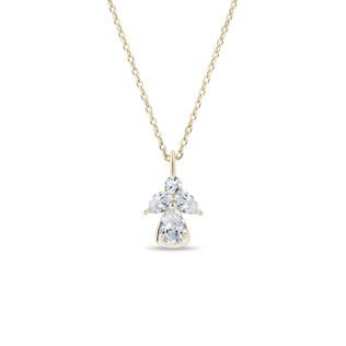 NÁHRDELNÍK S DIAMANTOVÝM ANDÍLKEM VE ŽLUTÉM ZLATĚ - NÁHRDELNÍKY S DIAMANTY - NÁHRDELNÍKY