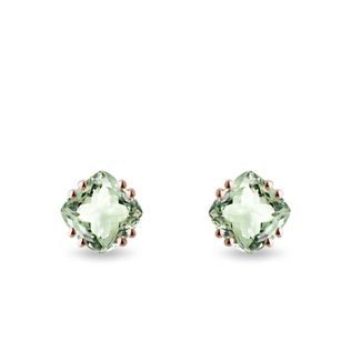 OHRRINGE IN ROSÉGOLD MIT GRÜNEN AMETHYSTEN - OHRRINGE AMETHYST - OHRRINGE