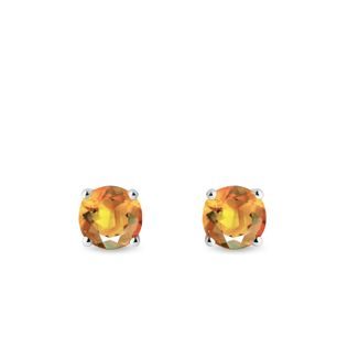 BOUCLES D'OREILLES EN OR JAUNE AVEC CITRINES DE MADÈRE - BOUCLES D'OREILLES EN CITRINE - BOUCLES D'OREILLES