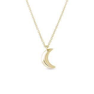 CRESCENT PENDANT - YELLOW GOLD NECKLACES - NECKLACES